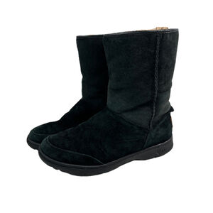 UGG Waterproof Black‎ Suede Pull On Boots Sz 9